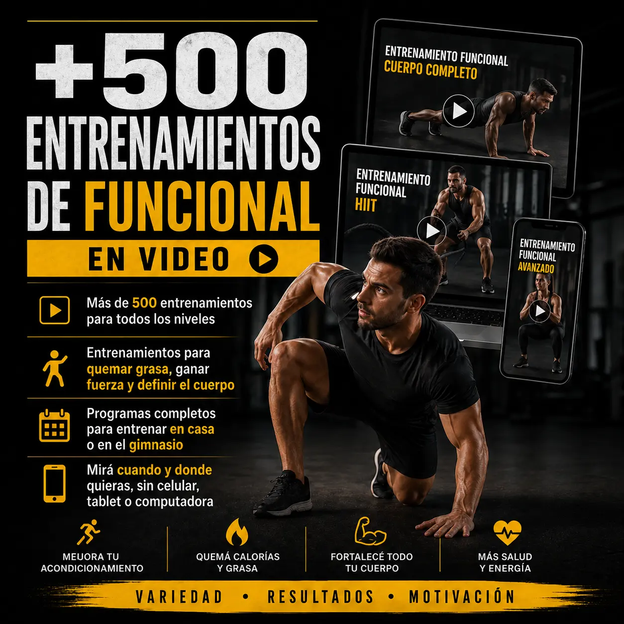 +500 Entrenos Funcionales en Video